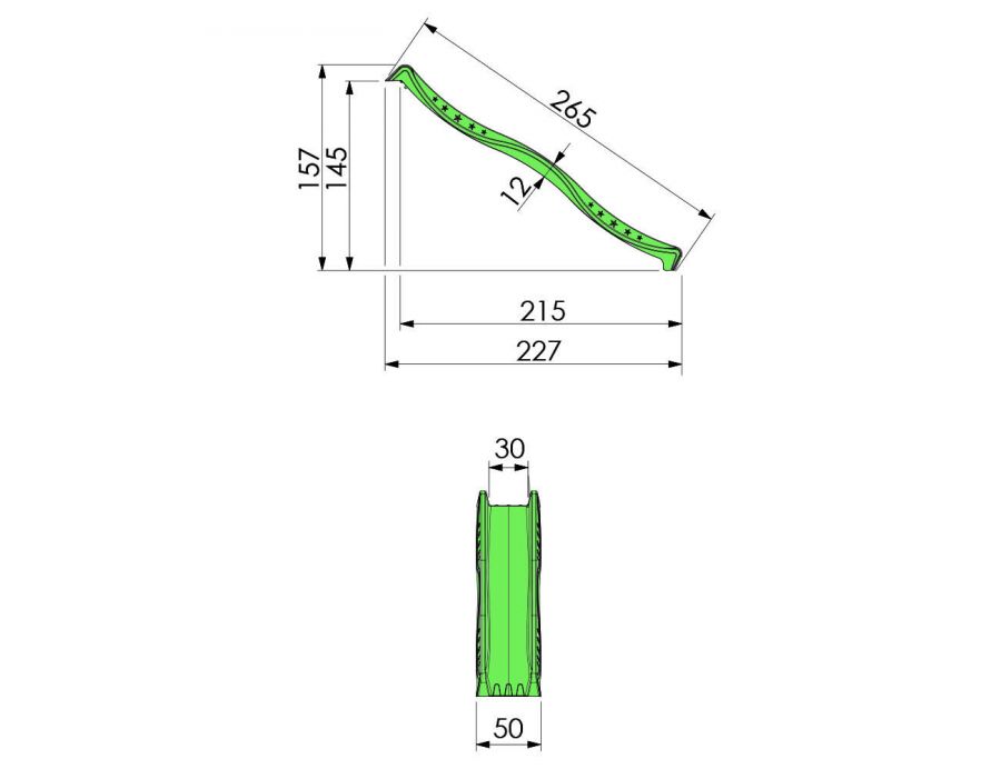 Šmykľavka Jungle Gym 2,65m zelená lime + 2ks bezpečnostné úchytky Handgrip ZDARMA