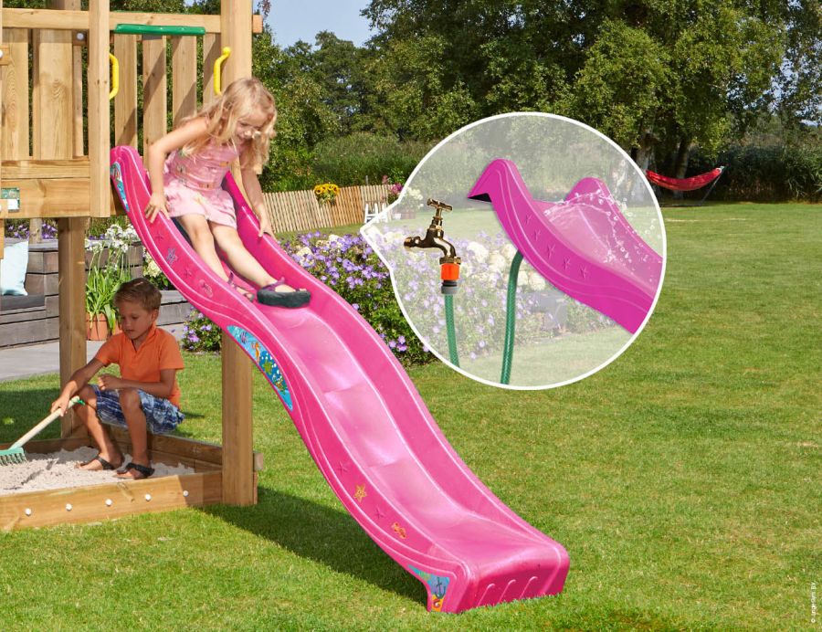 Šmykľavka Jungle Gym 2,2m ružová pink + 2ks bezpečnostné úchytky Handgrip ZDARMA