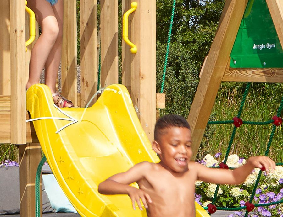 Šmykľavka Jungle Gym 2,2m žltá + 2ks bezpečnostné úchytky Handgrip ZDARMA