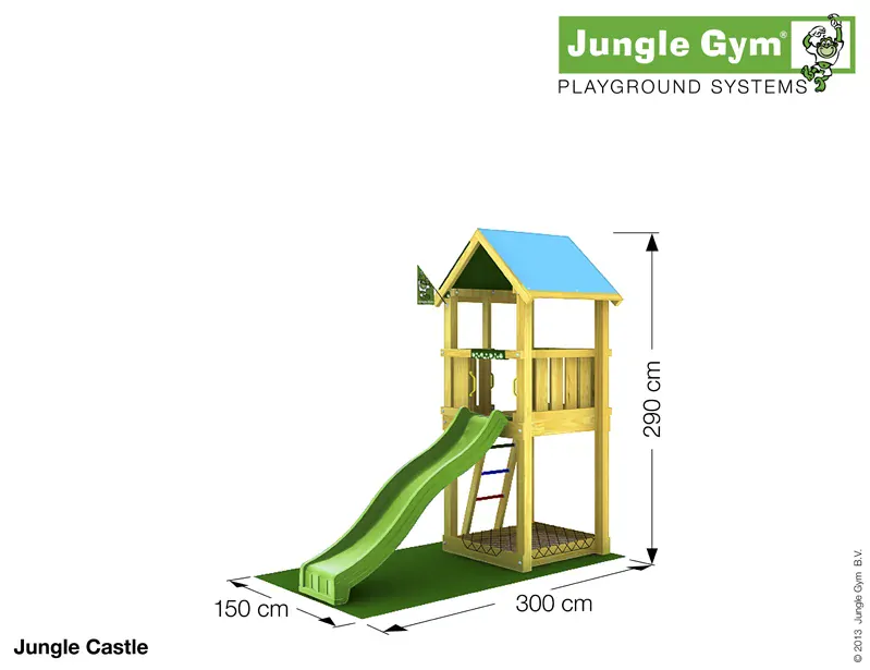  Drevený domček Jungle Castle + Dvojmiestna hojdačka 240cm  + ZDARMA 2ks hojdačka+volant a ďalekohľad 