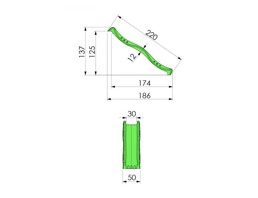 Šmykľavka Jungle Gym 2,2m modrá + 2ks bezpečnostné úchytky Handgrip ZDARMA